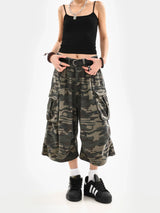 Camouflage Y2K Cargo Jorts