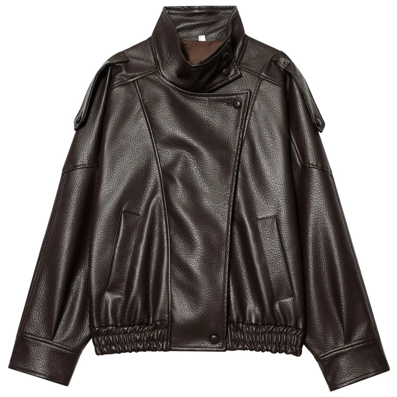 Cropped Women's Leather Jacket
