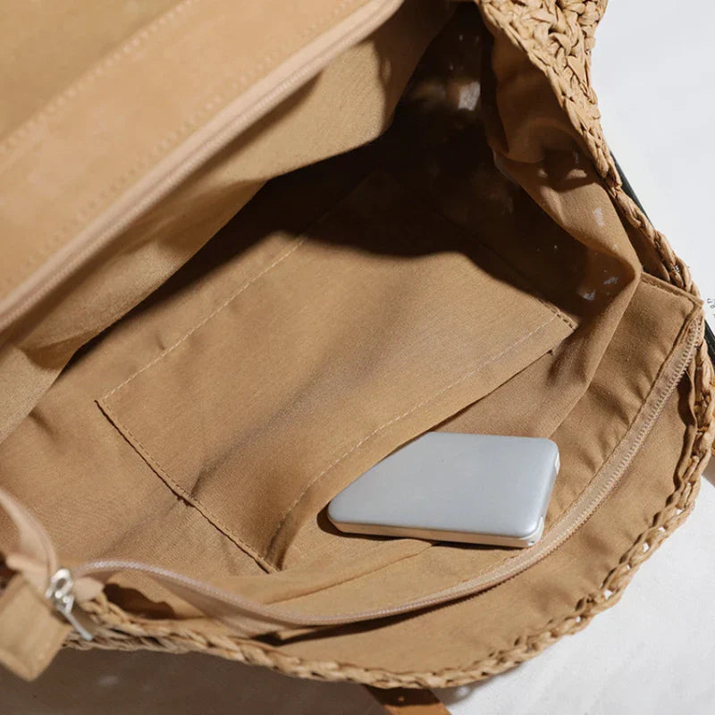 Grandma Aesthetic Woven Beach Shoulder Bag
