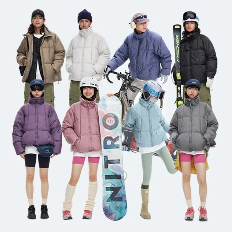 Waterproof Thicken Down Solid Color Puffer Jacket
