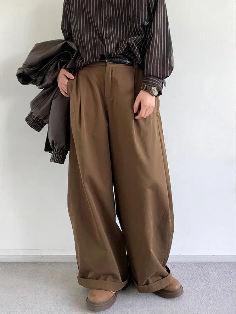 Vintage Brown Baggy High Waisted Pants