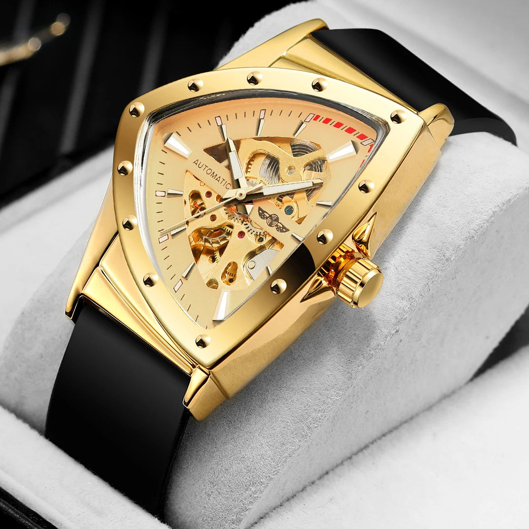 Luxury Triangle Steel Skeleton Automatic Watch