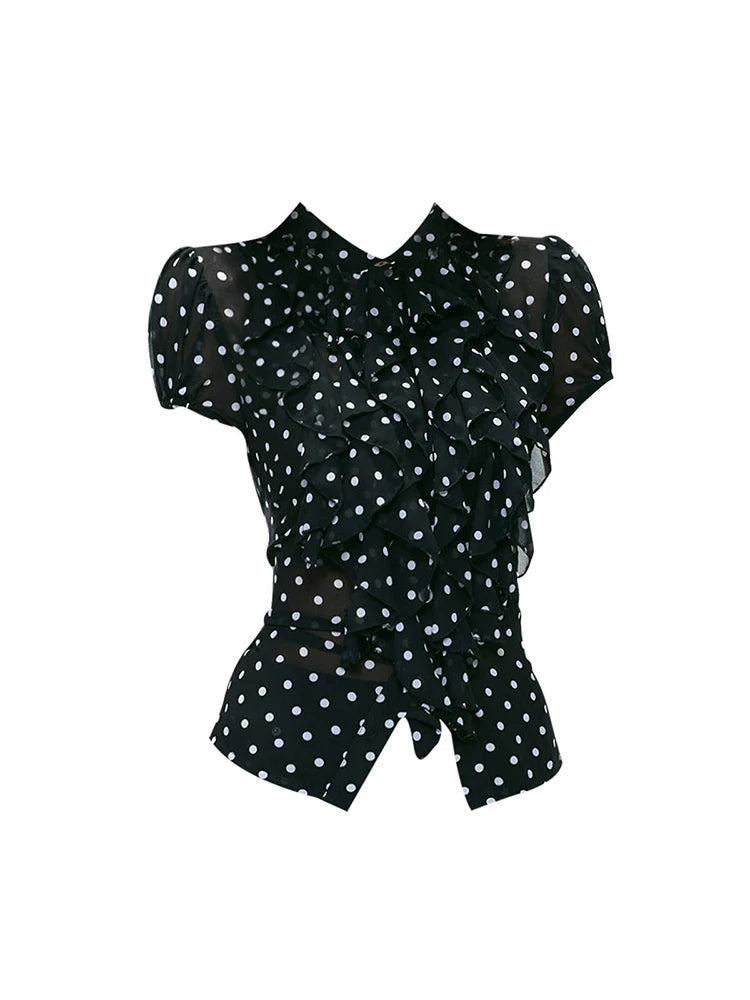 Women Short Sleeve Chiffon Shirt