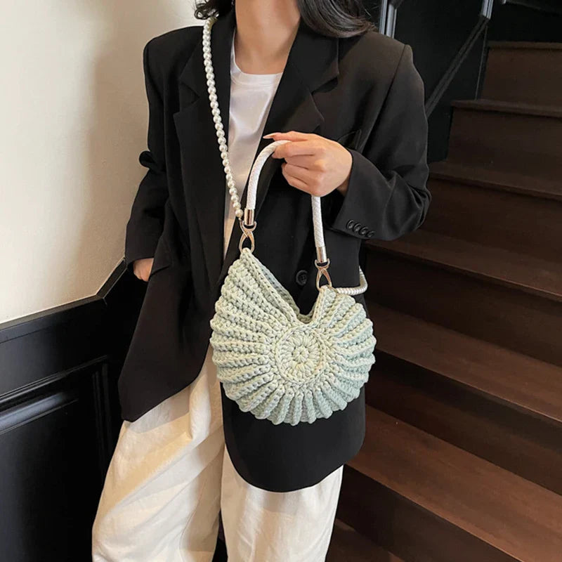Handmade Shell Knitted Crochet Crossbody Shoulder Bag