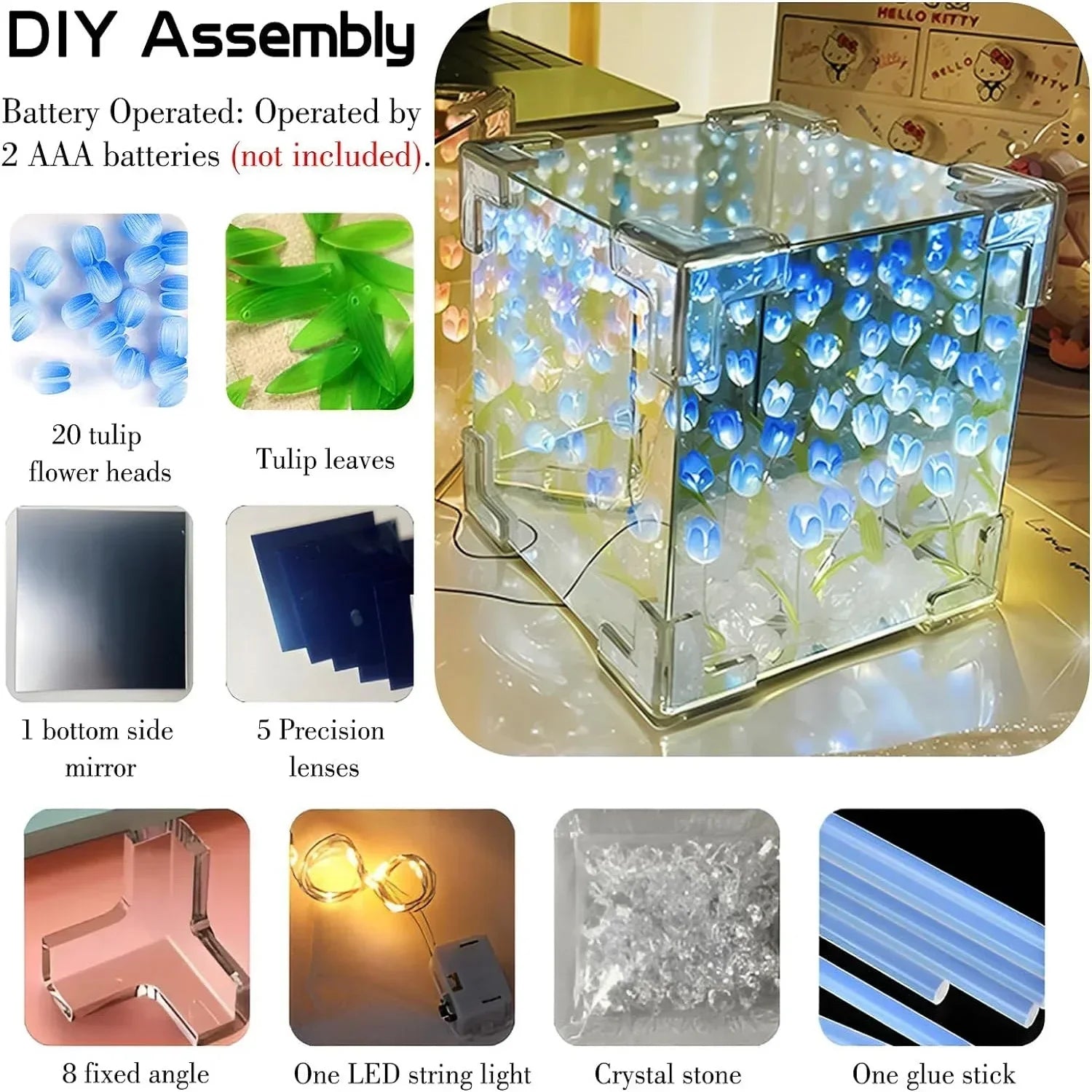 Creative Diy Tulip Flower Sea Cube Night Lamp