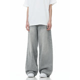 Washed Denim Wide Leg Jeans