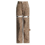 Baddie Leopard Embellished Cut Out Pants