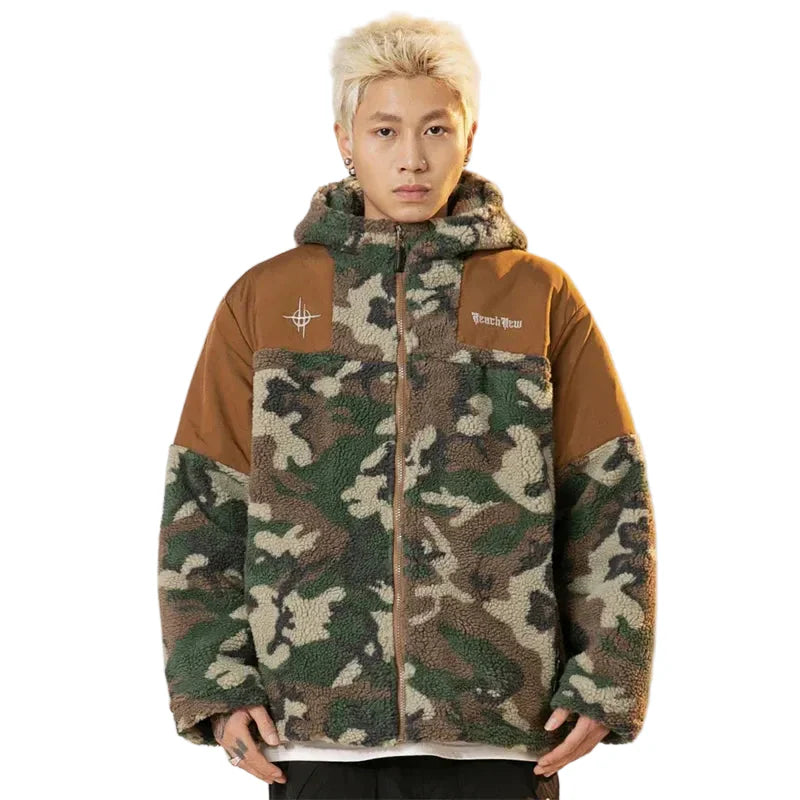 Luxury Camouflage Plush Hoodie