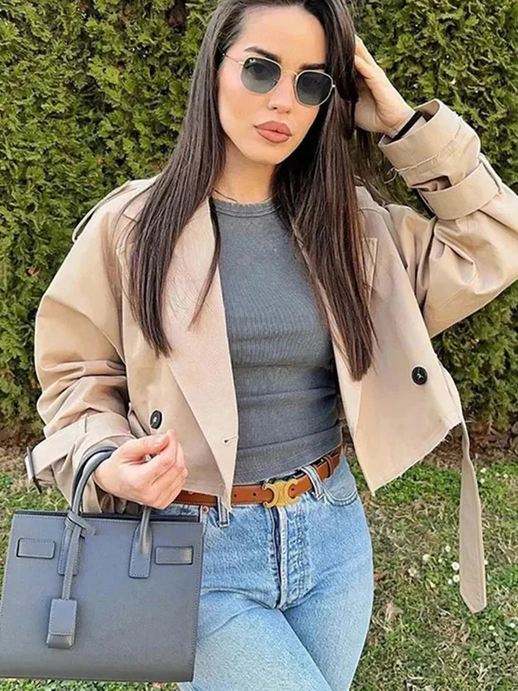 Vintage Women Cropped Jacket