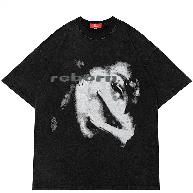 Graphic Half-Face T-Shirt