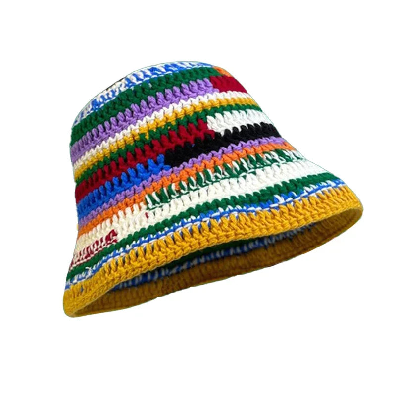 Handmade Striped Knitted Bucket Hats