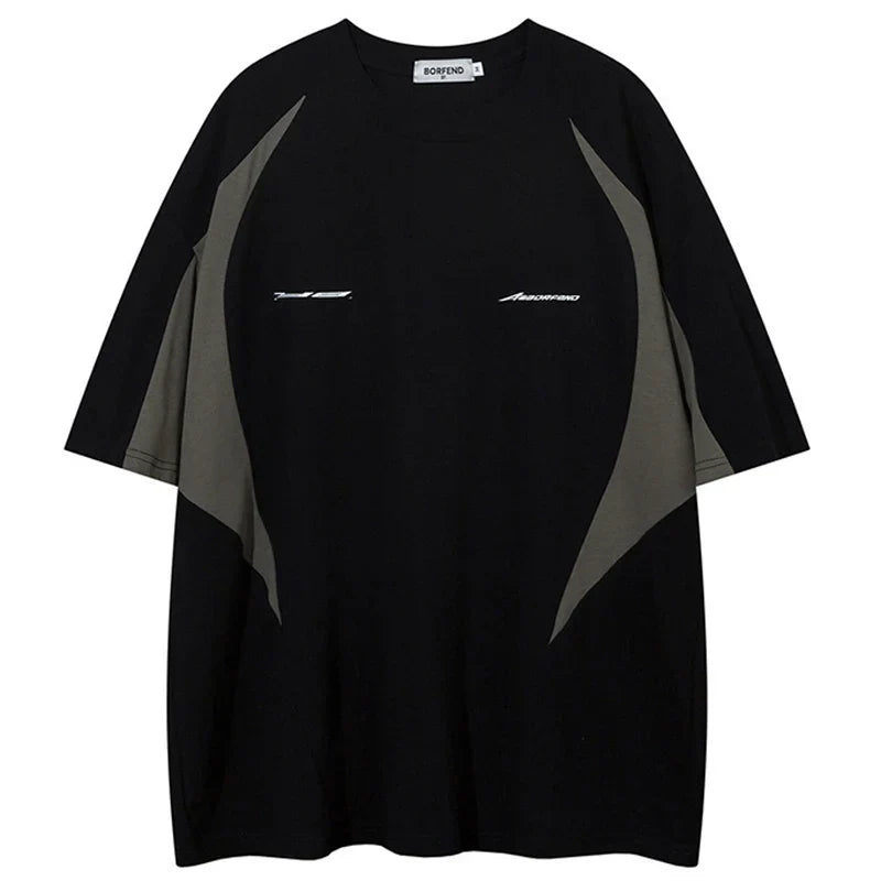 Color Block Patchwork Oversized T-Shirt