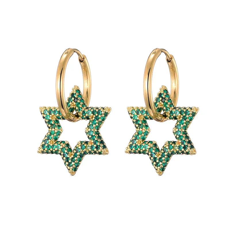Steel Buckle Oval Earrings