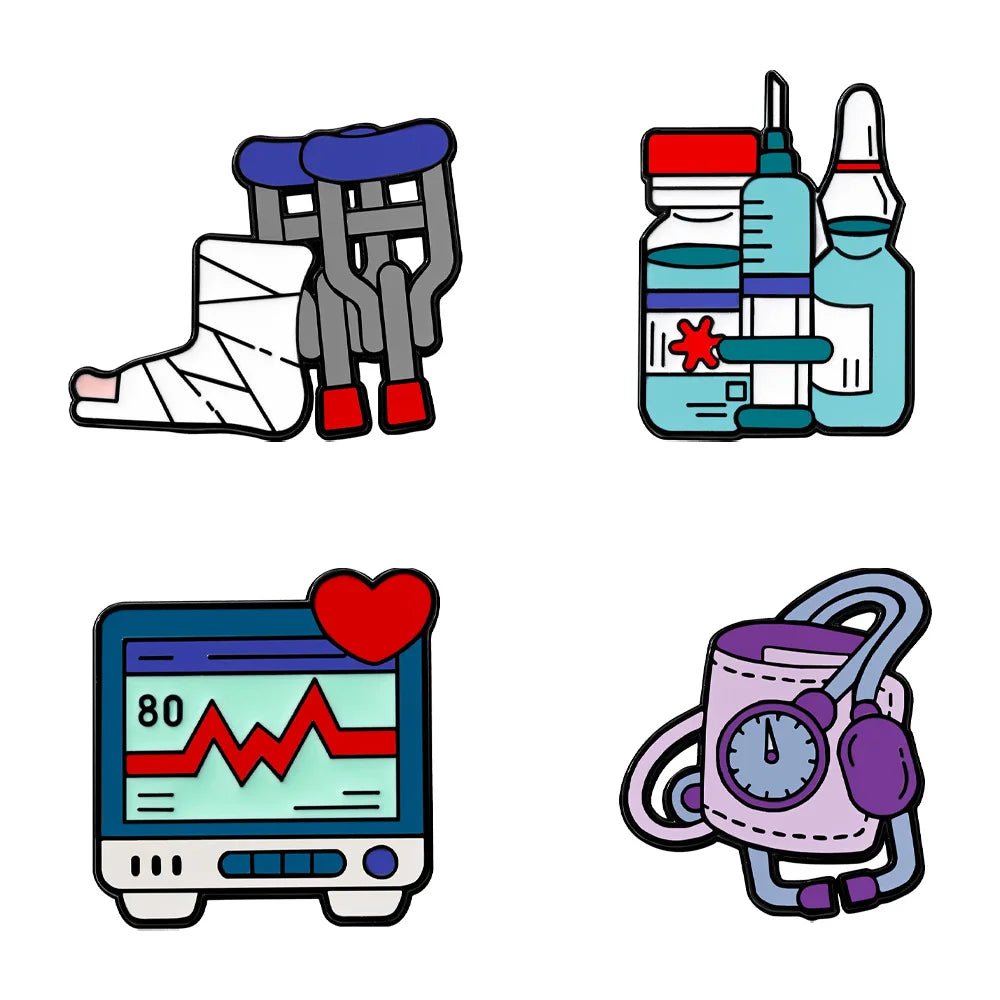 Personal Medical Metal Brooches