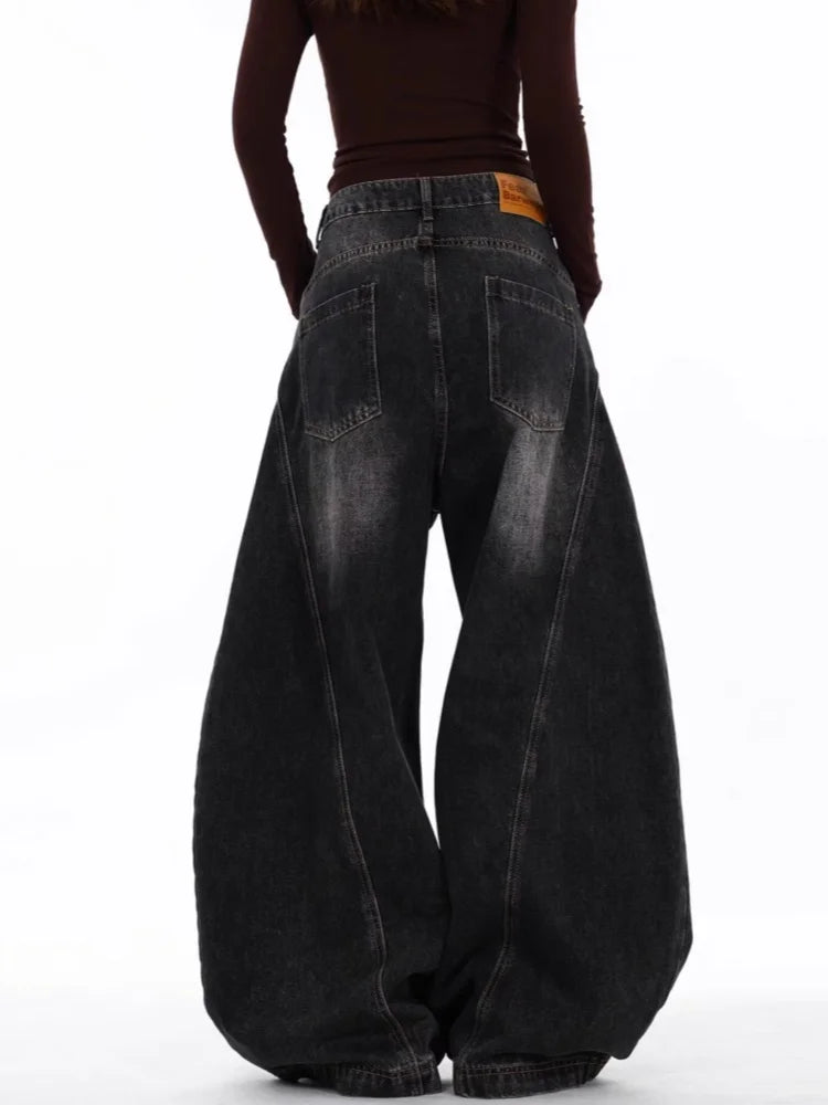 Y2K Women's Patchwork Baggy Wide Leg Jeans