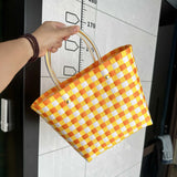 Plastic Handwoven Beach Handbag