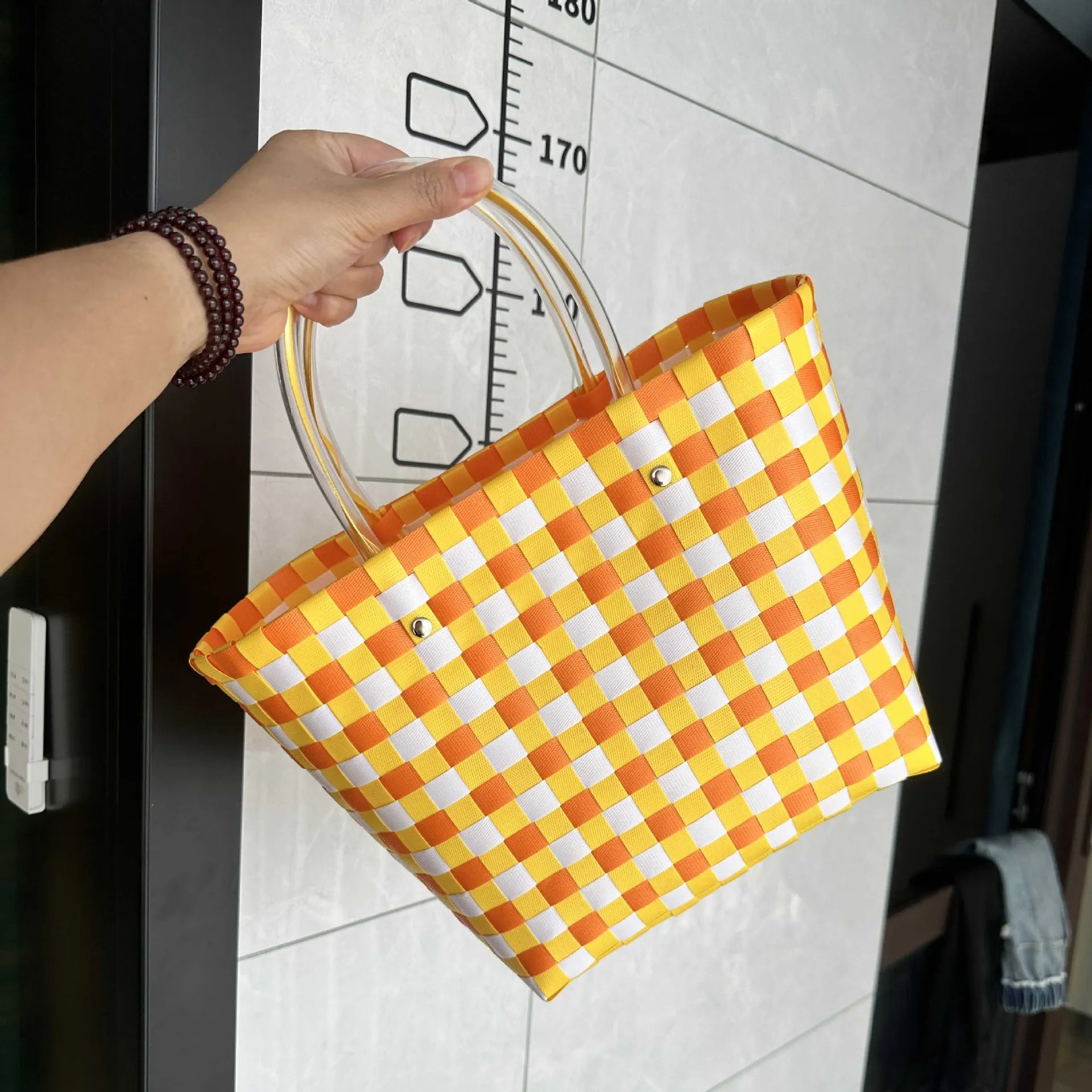 Plastic Handwoven Beach Handbag