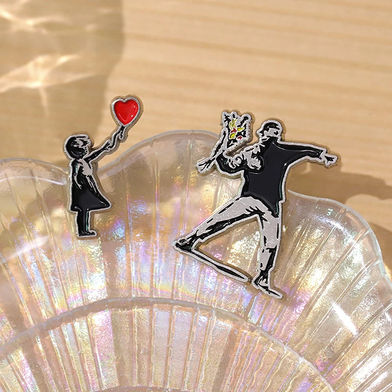 Classic Banksy Art Design Brooch