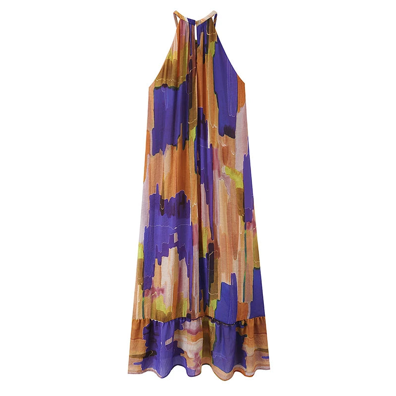Sundress Casual Summer Beach Sleeveless Maxi Dress
