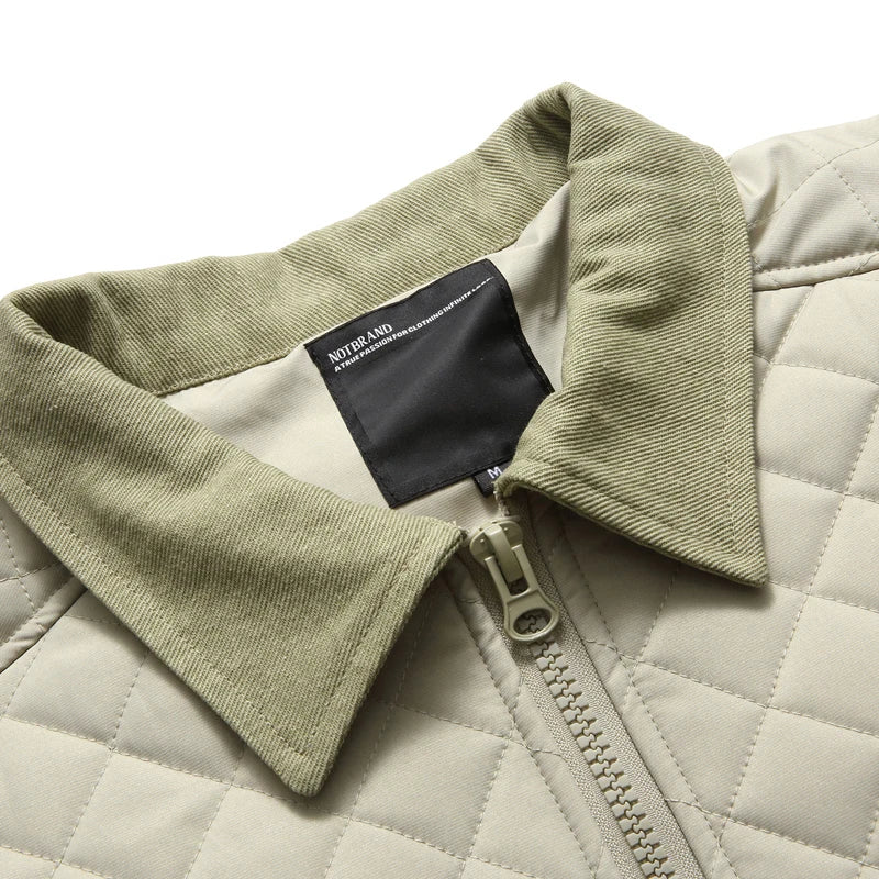 Diamond Pattern Padded Windbreaker Jacket