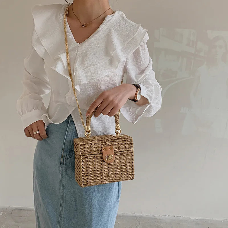 Summer Box Straw Handbag