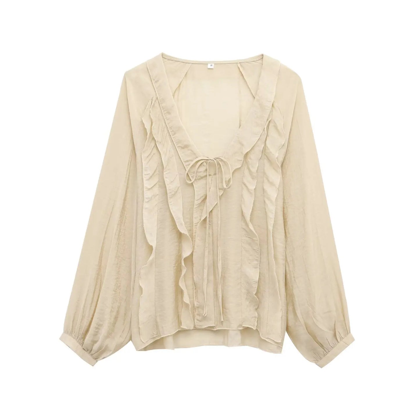 Sexy Semi-Sheer Ruffle Summer Blouse