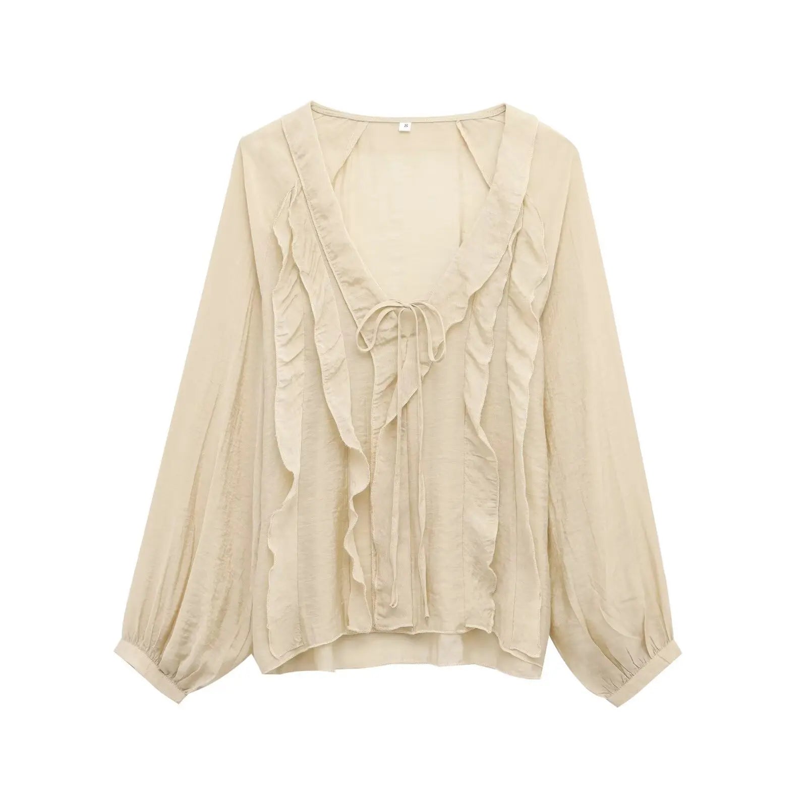 Sexy Semi-Sheer Ruffle Summer Blouse