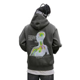 Graue Hip-Hop-Grafik-Hoodies