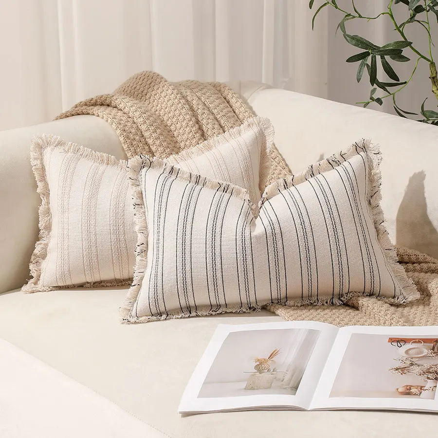 Casual Decorative Striped Throw Pillow Cover