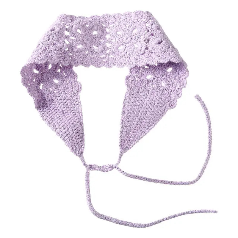 Solid Color Hollow Knitted Headbands