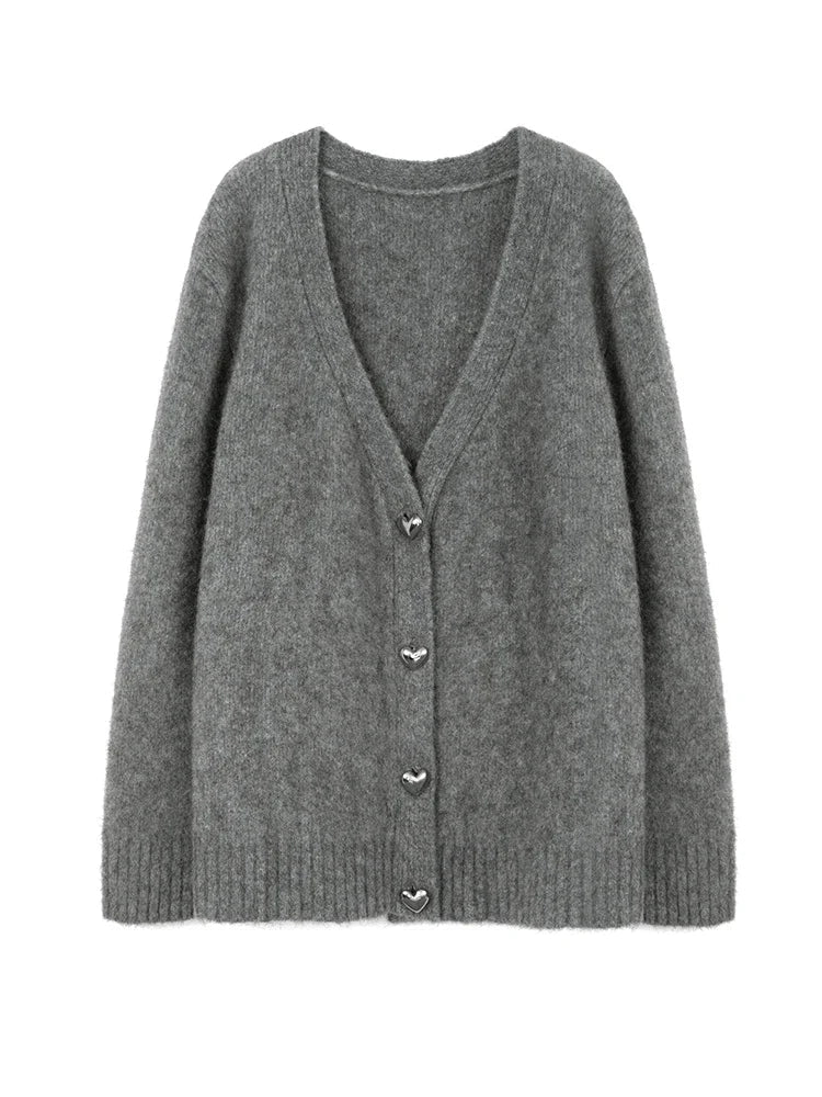Elegant Korean Loose Buttoned Cardigan
