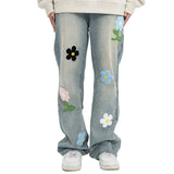 Vintage Flower Embroidered High Jeans