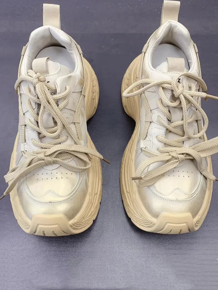 Chunky Platform Round Toe Pumps Sneakers