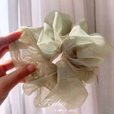 Large Chiffon Rubber Coquette Core Ponytail Holder