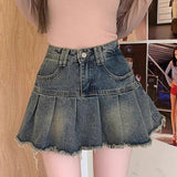 High Waist Denim Mini Skirts