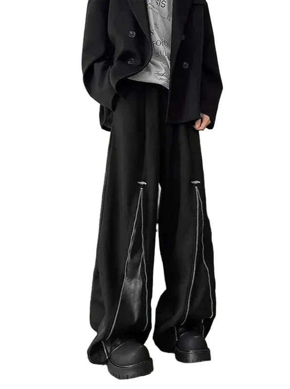 Zipper Wide Leg Pants