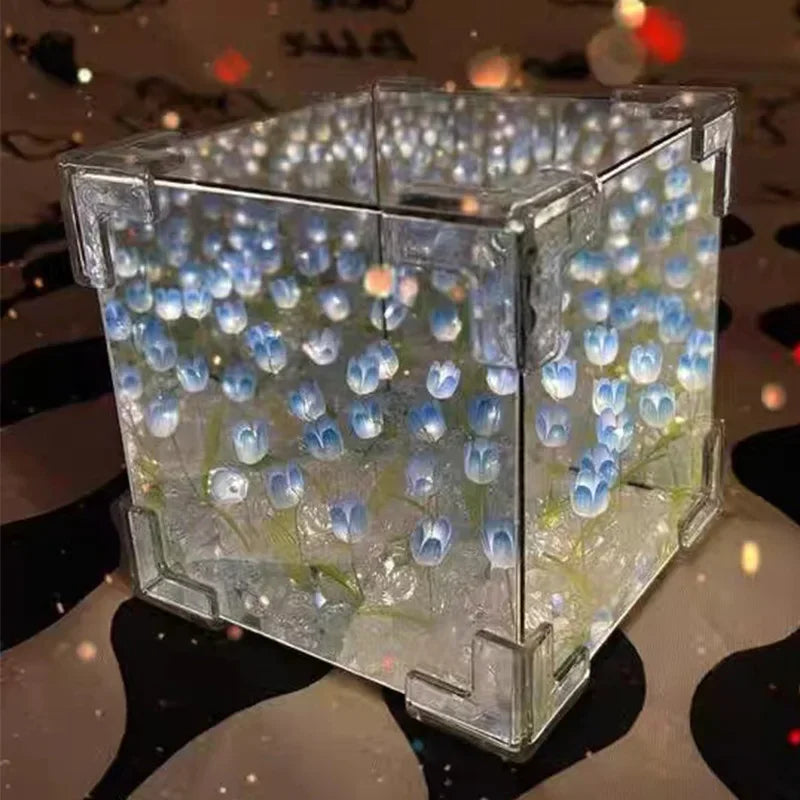 Creative Diy Tulip Flower Sea Cube Night Lamp