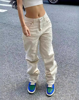 Y2K Straight Jeans aus Denim