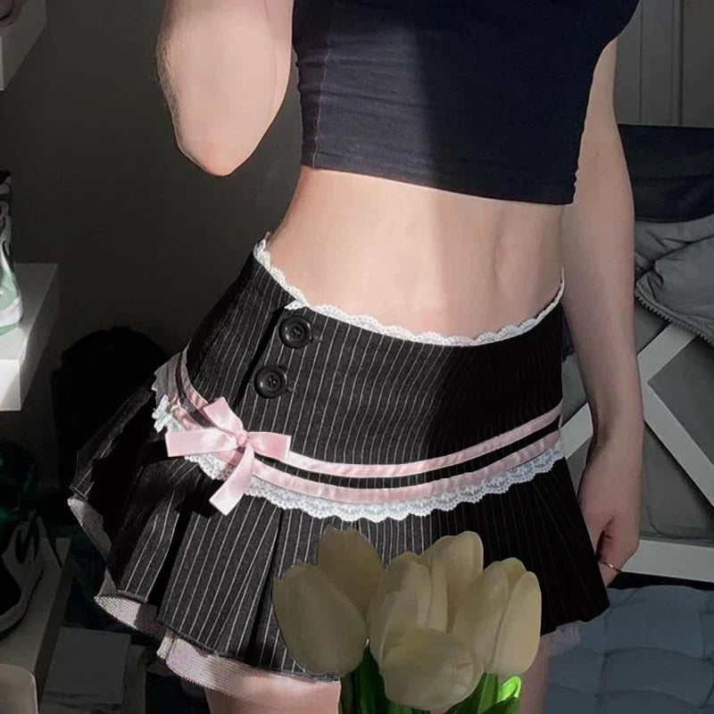 Coquette Vintage Ruffle Mini Skirt