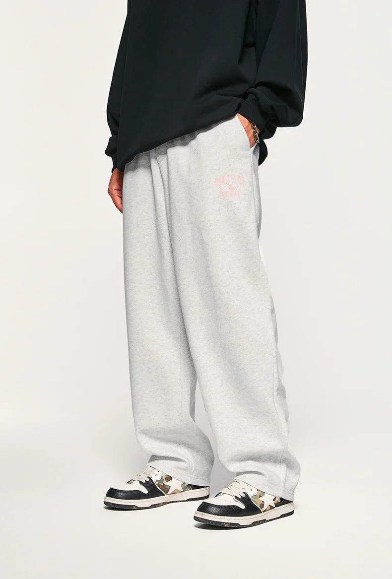 Solid Color Drawstring Straight Leg Pants