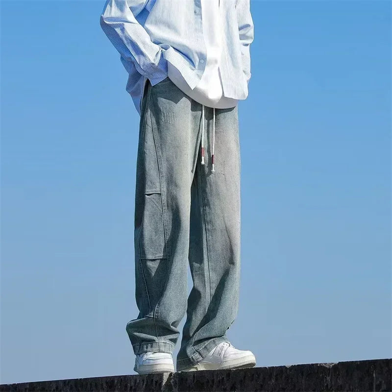 Straight Leg Soft Boy Solid Color Jeans