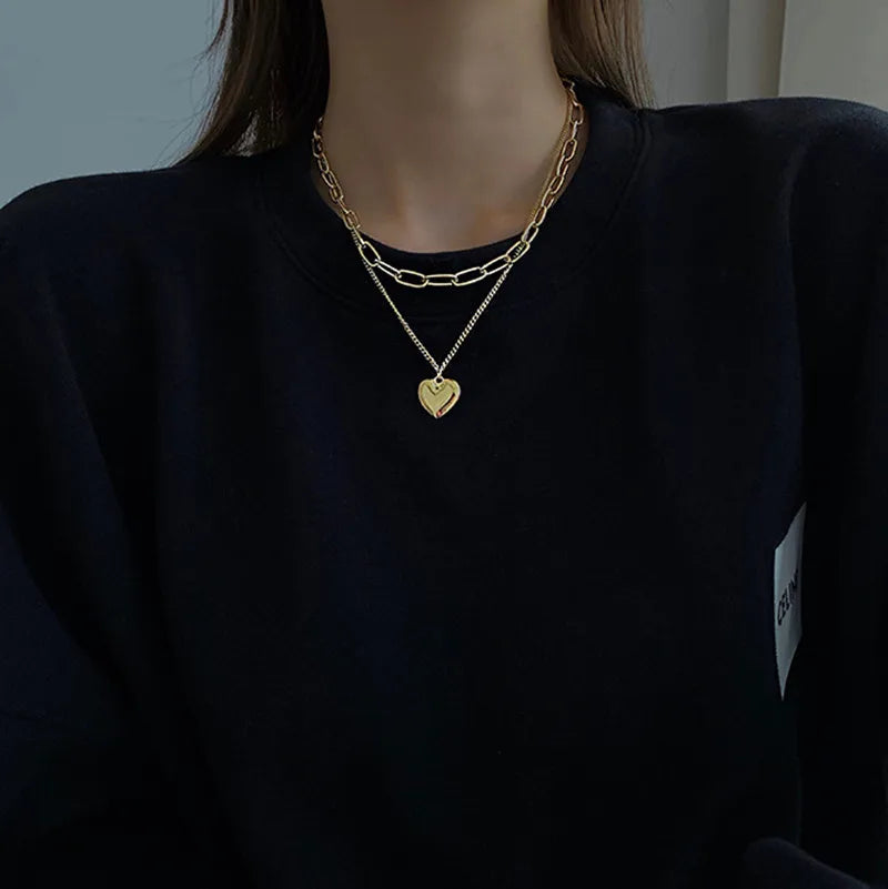 Chic Vintage Heart Pendant Necklace