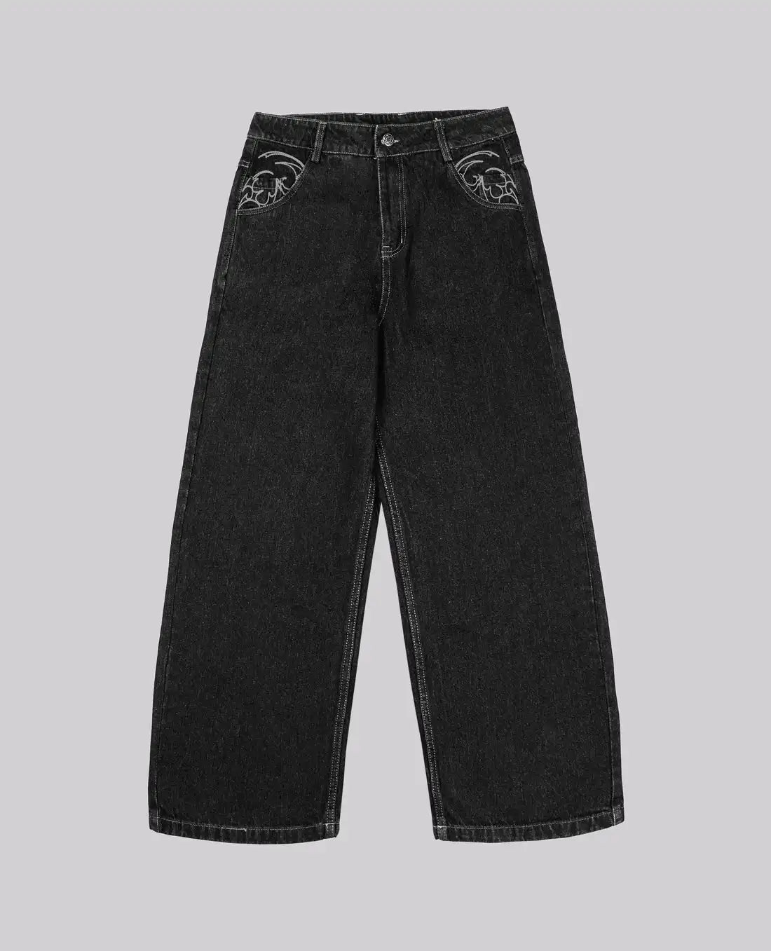 Embroidery Baggy Loose Straight Jeans