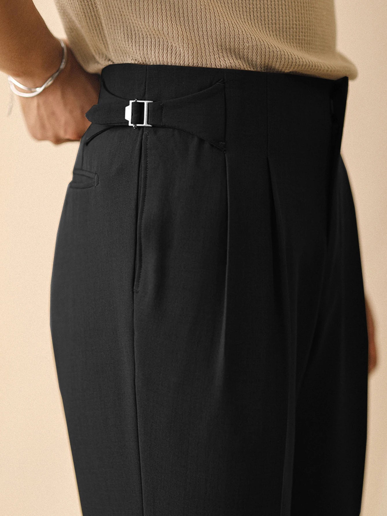 Elegant Italian Neapolitan High Waist Wide Pants