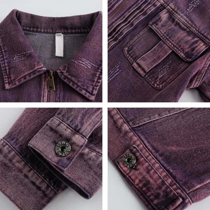 Cropped Vintage Chic Women's Denim Jacket