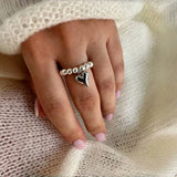 Handmade Beaded Love Heart Rings