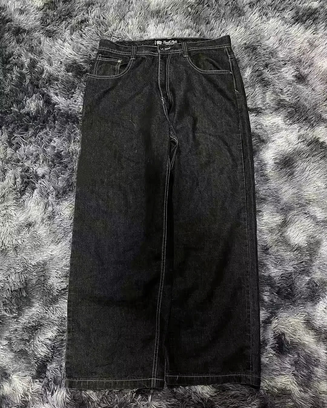 Y2K Edgy Jeans mit weitem Bein