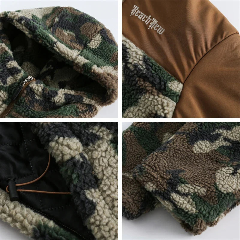 Luxury Camouflage Plush Hoodie