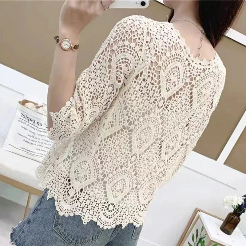 Women Knitted Hollow Handmade Crochet Floral