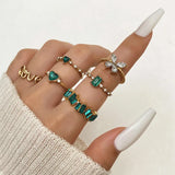Y2K Gemstone Soft Heart Rings